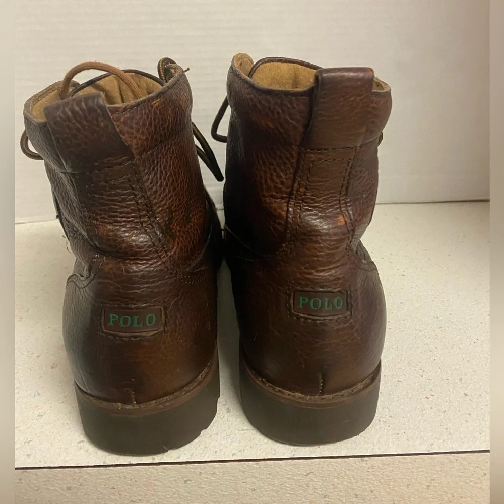 Ralph Lauren Redmond Dark Brown Leather Boots 9.5